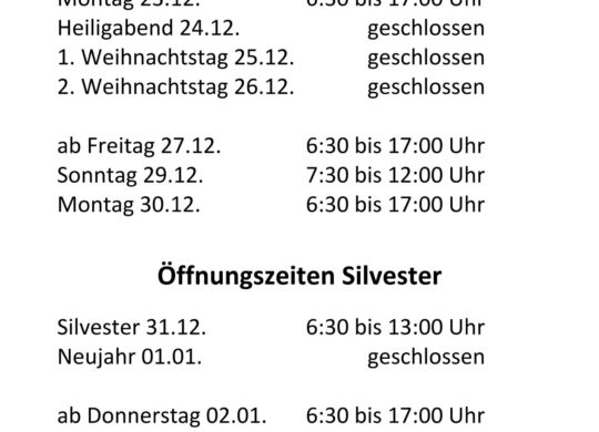 Weihnachten-Silvester Jann-Berghaus